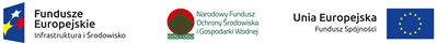 Logotyp informujący o dofinansowaniu zawiera symbole: Fundusze Europejskie Infrastruktura i Środowisko, Narodowy Fundusz Ochrony i Środowiska i Gospodarki Wodnej, Unia Europejska Fundusz Spójności