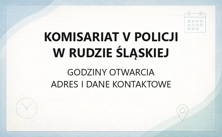 Komisariat V Policji w Rudzie Śląskiej - kontakt, telefon dyżurny, dzielnicowi