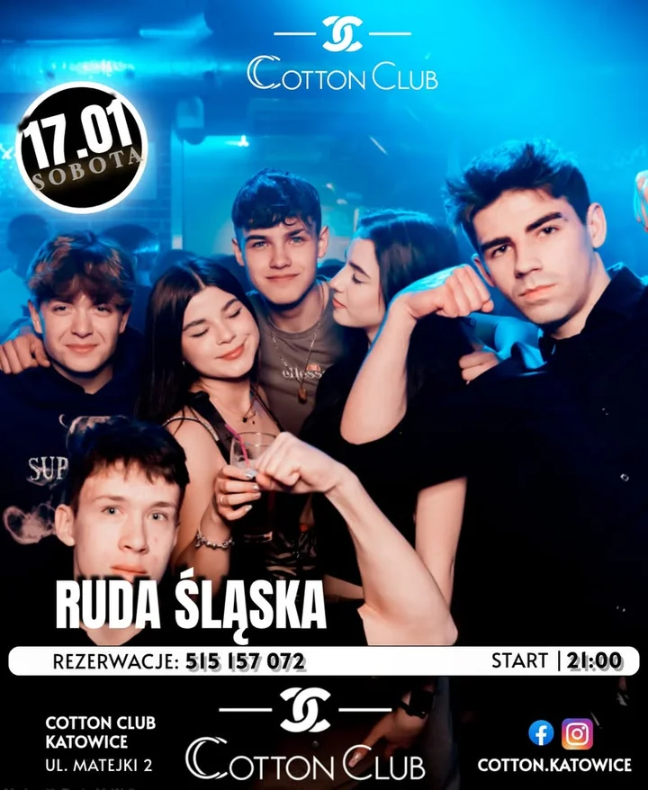 Grafika promocyjna wydarzenia Półmetek Ruda Śląska — impreza DJ 17 stycznia (Katowice)