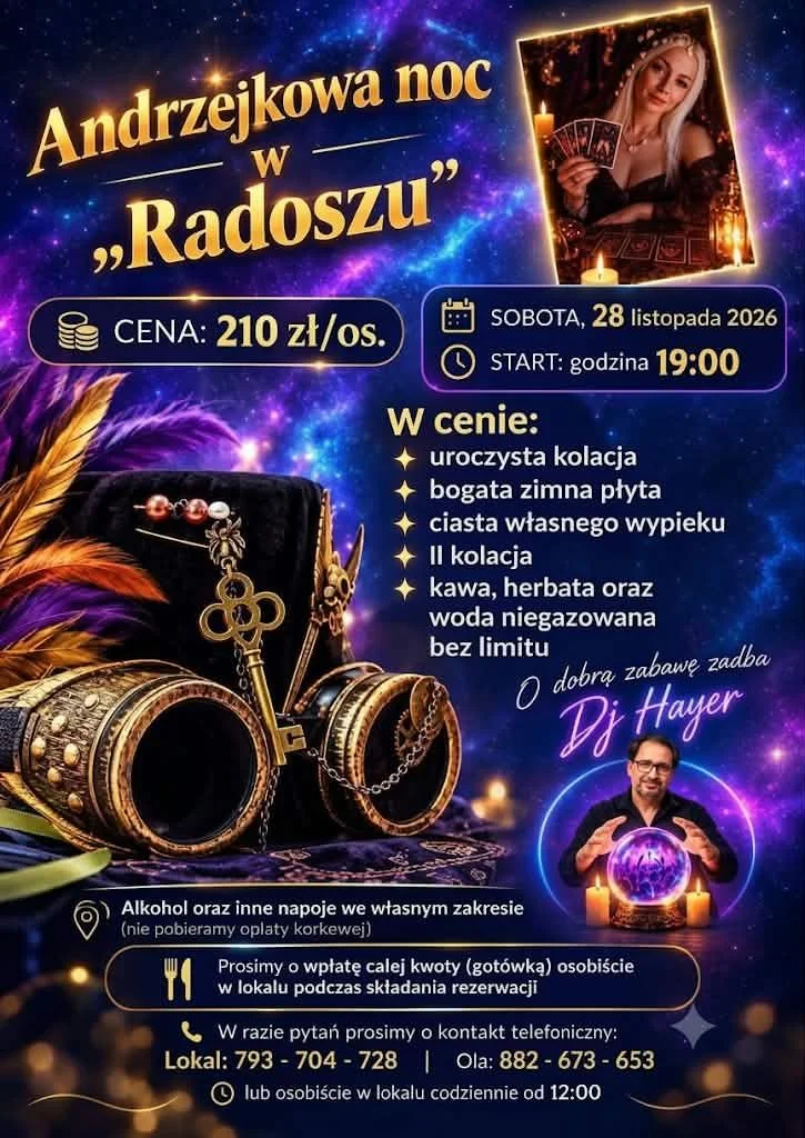 Grafika promocyjna wydarzenia Andrzejki w Rudzie Śląskiej
