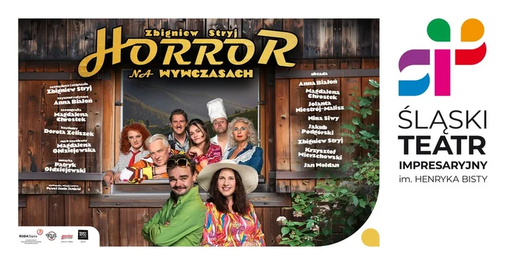 Grafika promocyjna wydarzenia HORROR NA WYWCZASACH — komediowy rollercoaster po śląsku w Śląskim Teatrze Impresaryjnym