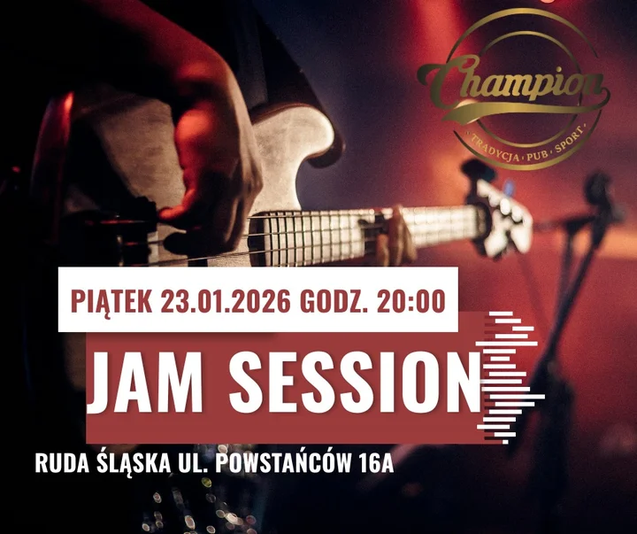 Grafika promocyjna wydarzenia Jam Session w Champion Pub — 23 stycznia, godz. 20:00