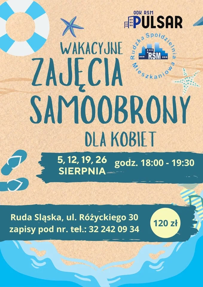 Grafika promocyjna wydarzenia Kurs samoobrony dla kobiet w Rudzie Śląskiej