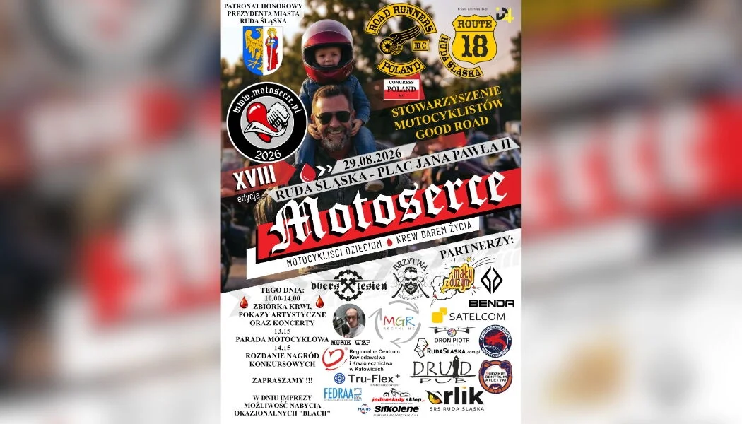 Grafika promocyjna wydarzenia Motoserce 2026 – XVIII edycja