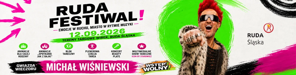 Grafika promocyjna wydarzenia Ruda Festiwal!