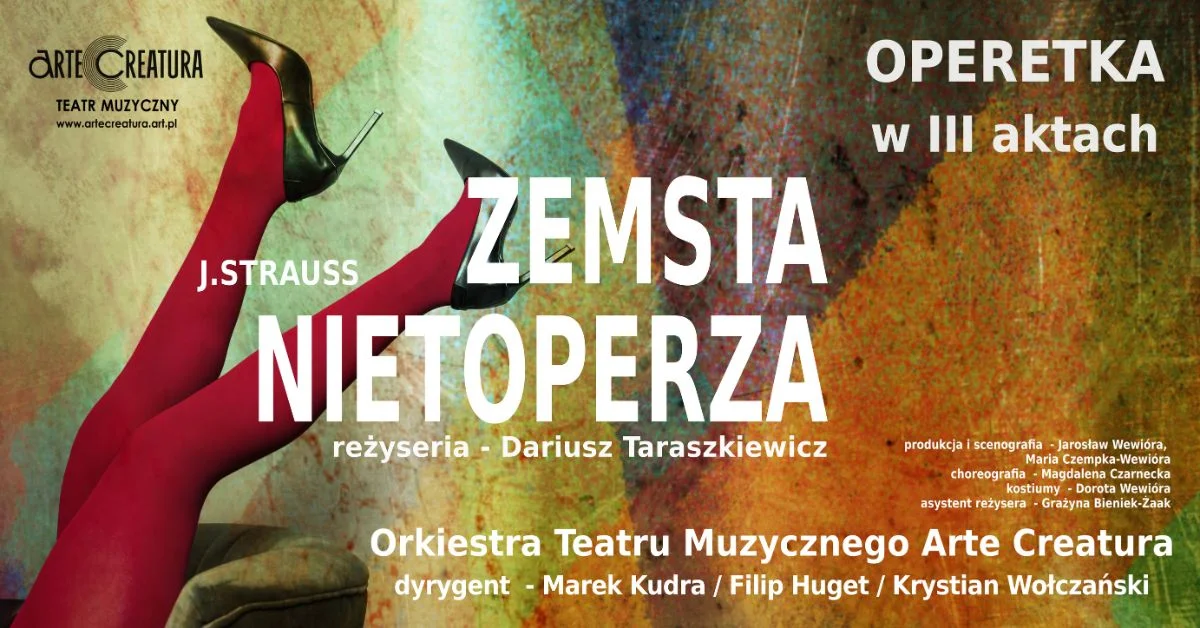 Grafika promocyjna wydarzenia Zemsta nietoperza – operetka w Rudzie Śląskiej