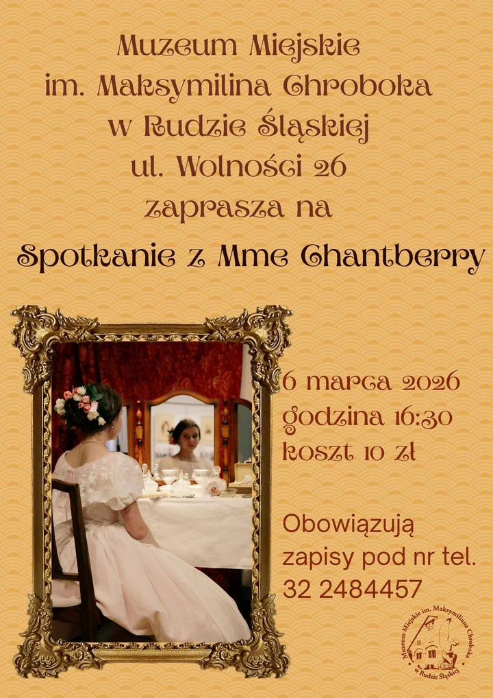 Grafika promocyjna wydarzenia Spotkanie z madame Chantberry — jak być piękną i zachować młodość