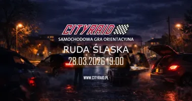 Grafika promocyjna wydarzenia CITYRAID Ruda Śląska — samochodowa gra orientacyjna