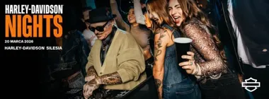 Grafika promocyjna wydarzenia Harley Night w Harley‑Davidson Silesia — wieczór dla miłośników V‑Twin