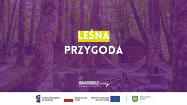 Grafika promocyjna wydarzenia Leśna przygoda w Halembie. Rodzinny spacer, hamaki i bliski kontakt z naturą