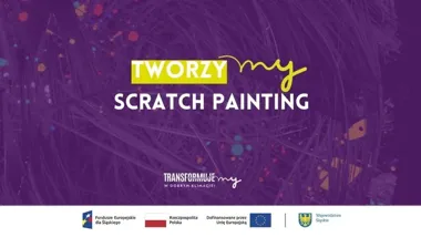 Grafika promocyjna wydarzenia Rodzinne Warsztaty Scratch Painting w Rudzie Śląskiej – kreatywna zabawa dla dzieci i dorosłych