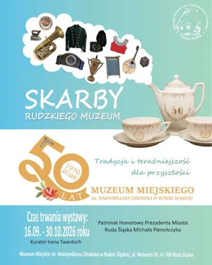 Grafika promocyjna wydarzenia Skarby rudzkiego muzeum