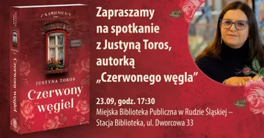 Grafika promocyjna wydarzenia Spotkanie autorskie z Justyną Toros