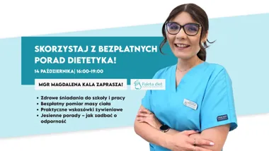 Grafika promocyjna wydarzenia Spotkanie z dietetykiem w Ruda Śląska Plaza – zdrowe nawyki