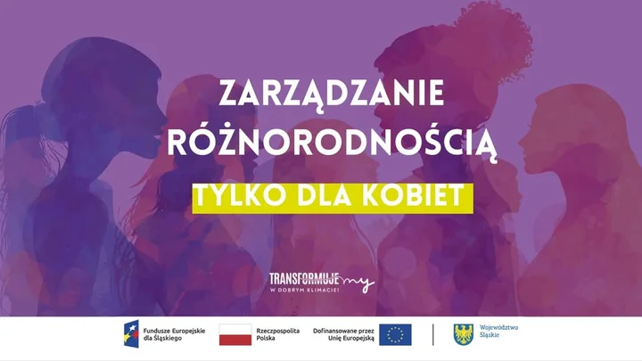 Grafika promocyjna wydarzenia Zarządzanie różnorodnością – warsztaty dla kobiet w Rudzie Śląskiej