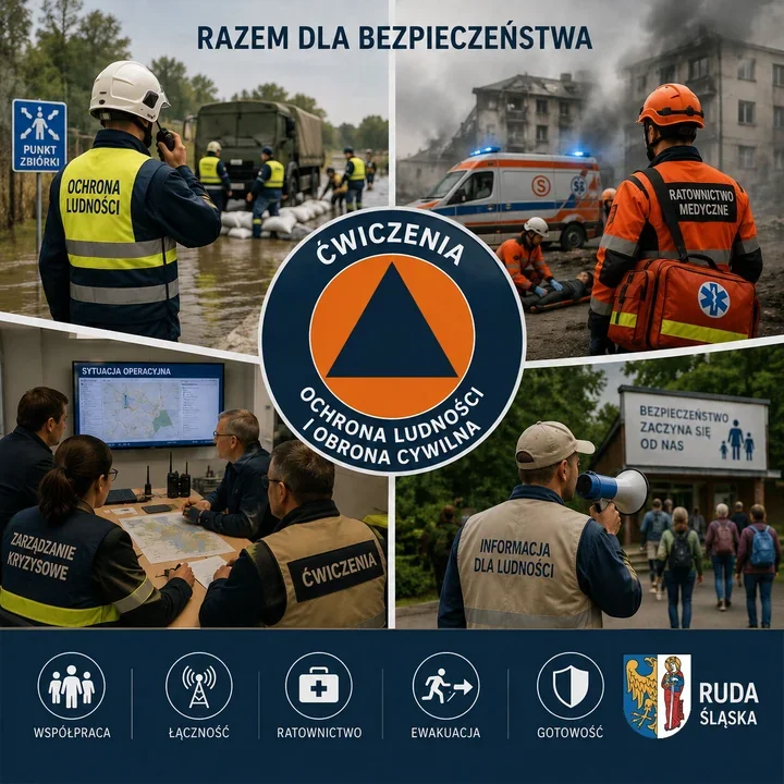 Ćwiczenia obronne w Rudzie Śląskiej. Służby sprawdzają gotowość na wypadek kryzysu