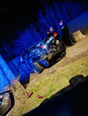 20-latek z Rudy Śląskiej stracił panowanie - auto utknęło na ogrodzeniu