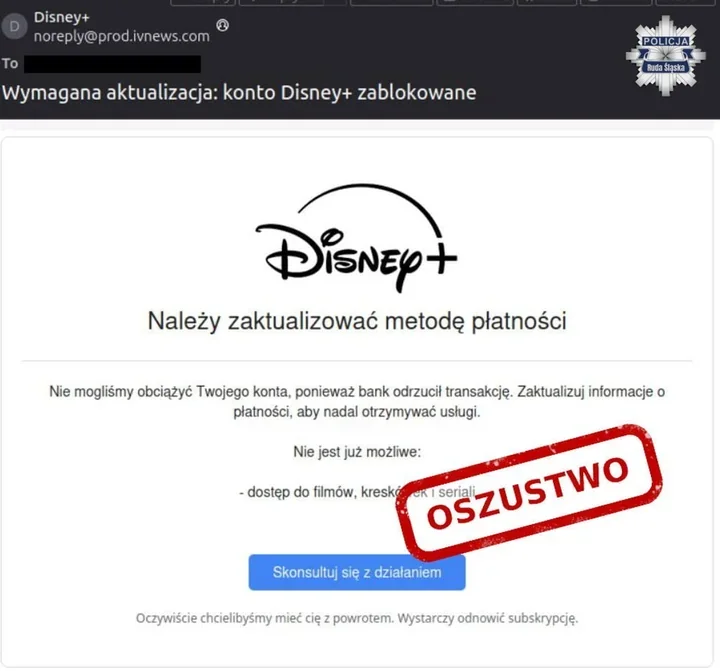 Fałszywe maile podszywają się pod serwis filmowy - konta i karty zagrożone