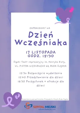 Dzień Wcześniaka w Rudzie Śląskiej z przedstawieniem i atrakcjami dla dzieci